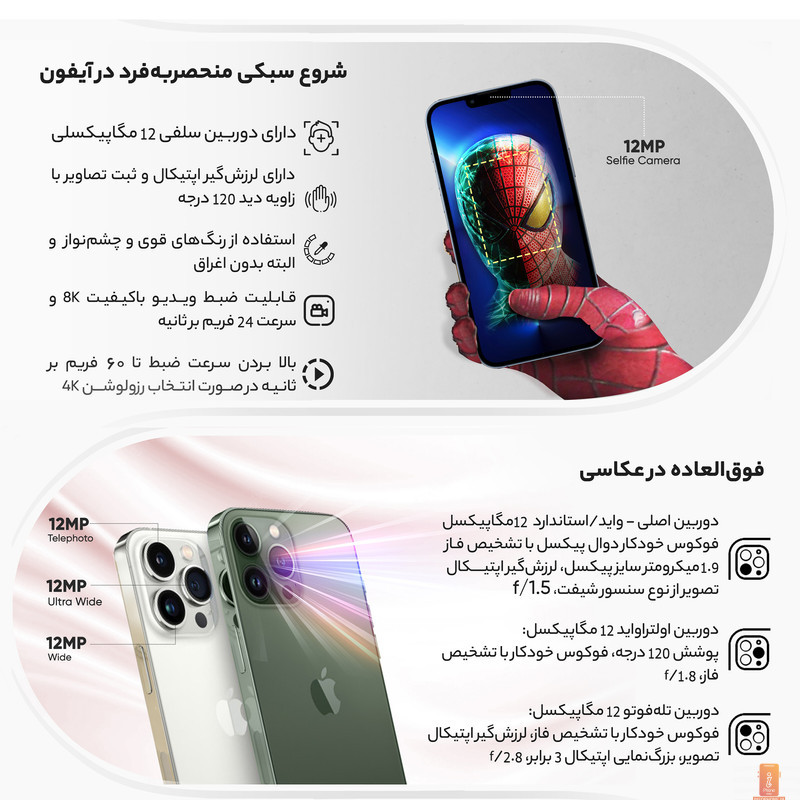 مقایسه گوشی iPhone 13 pro و iPhone 13 Pro Max A2644 - اینفو فون