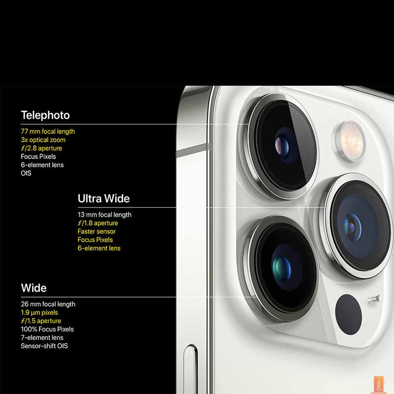 ویژگی های آیفون 13 پرو دوربین اصلی- اینفوفون
